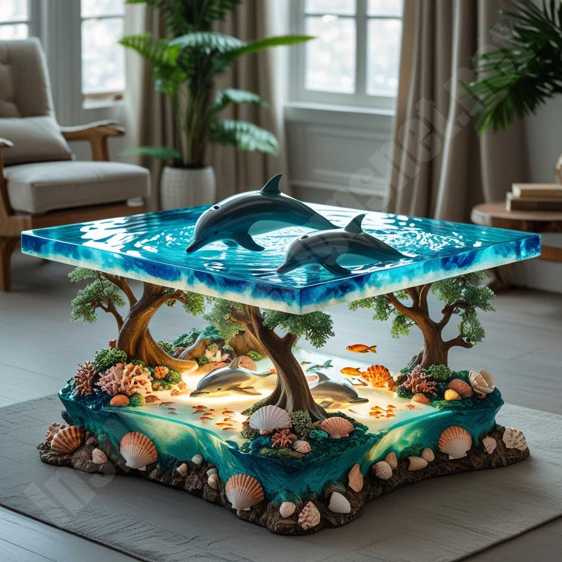Dolphin Themed Side Tables