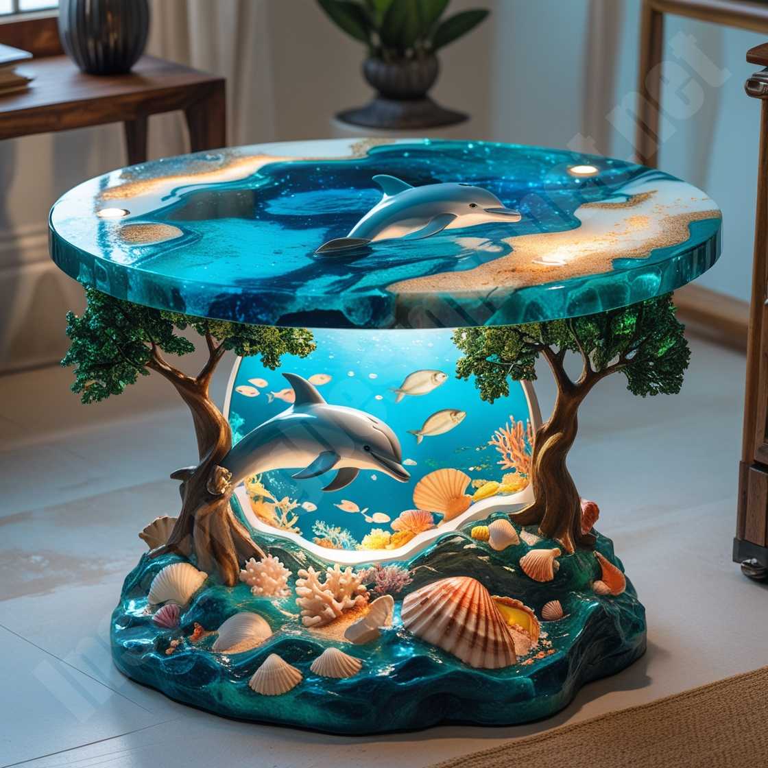 Dolphin Themed Side Tables