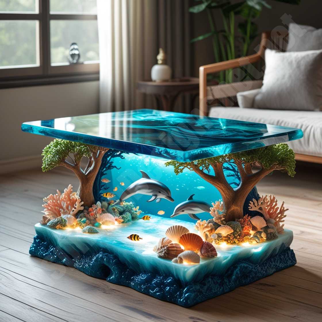 Dolphin Themed Side Tables