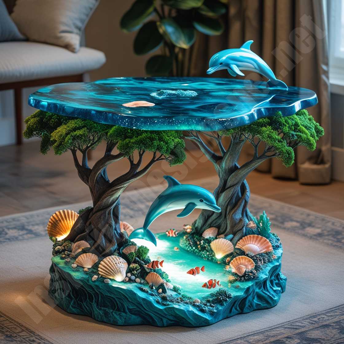 Dolphin Themed Side Tables