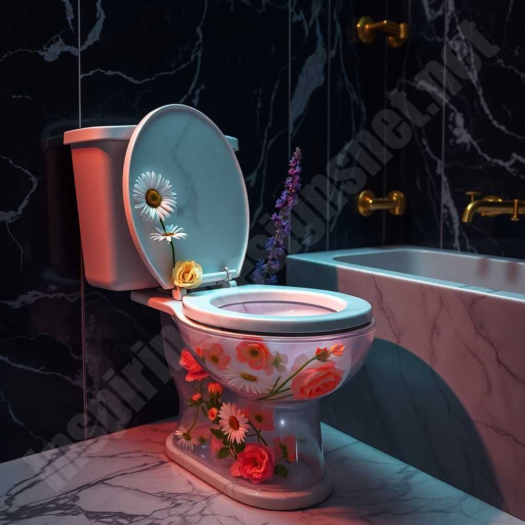 Epoxy Resin Flower Toilets
