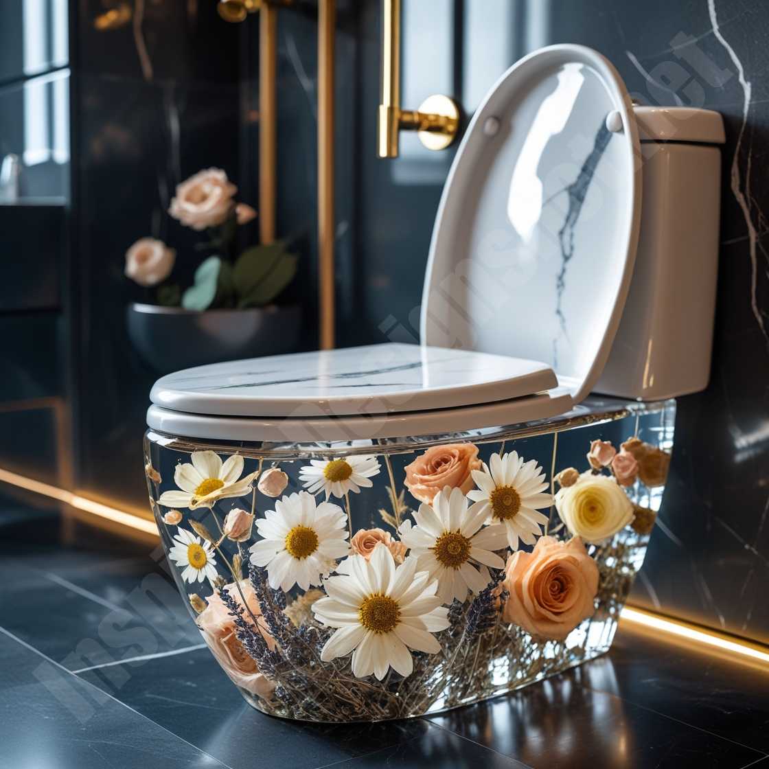 Epoxy Resin Flower Toilets