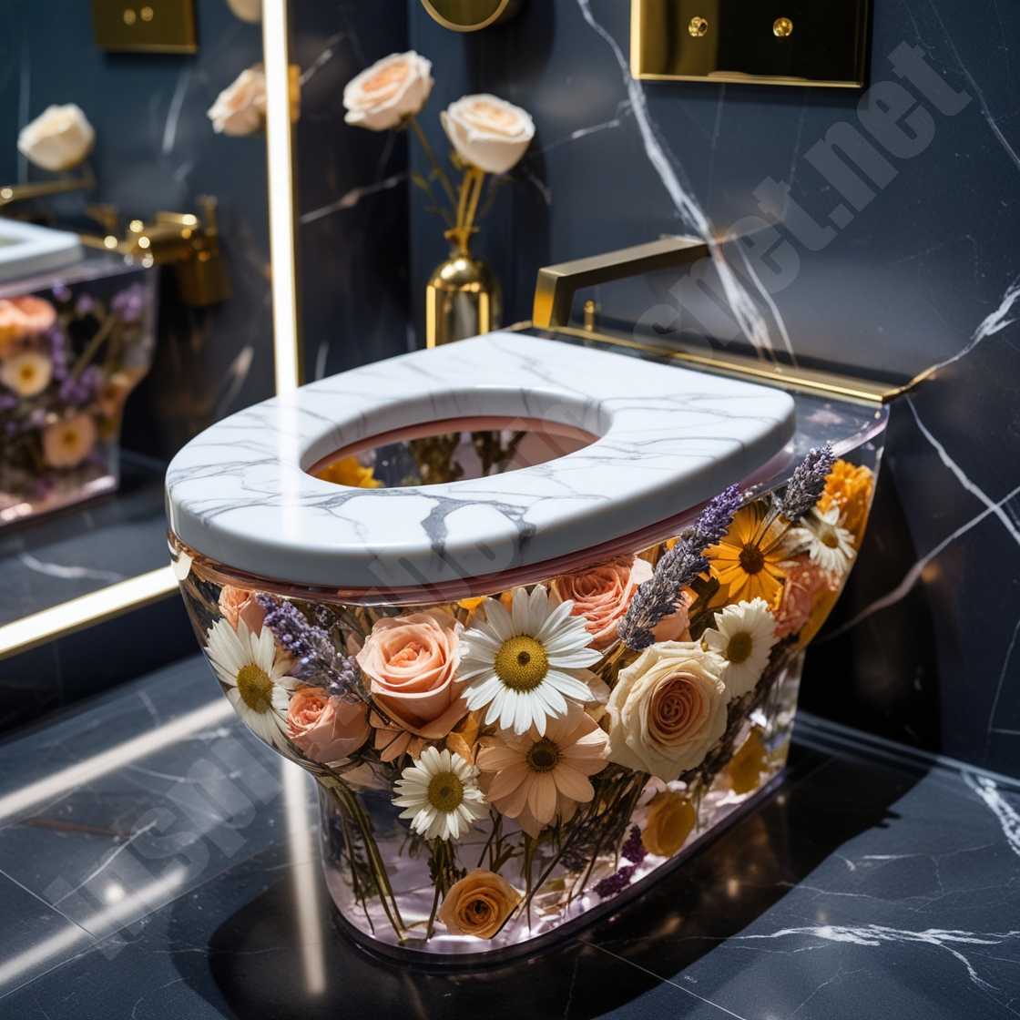 Epoxy Resin Flower Toilets