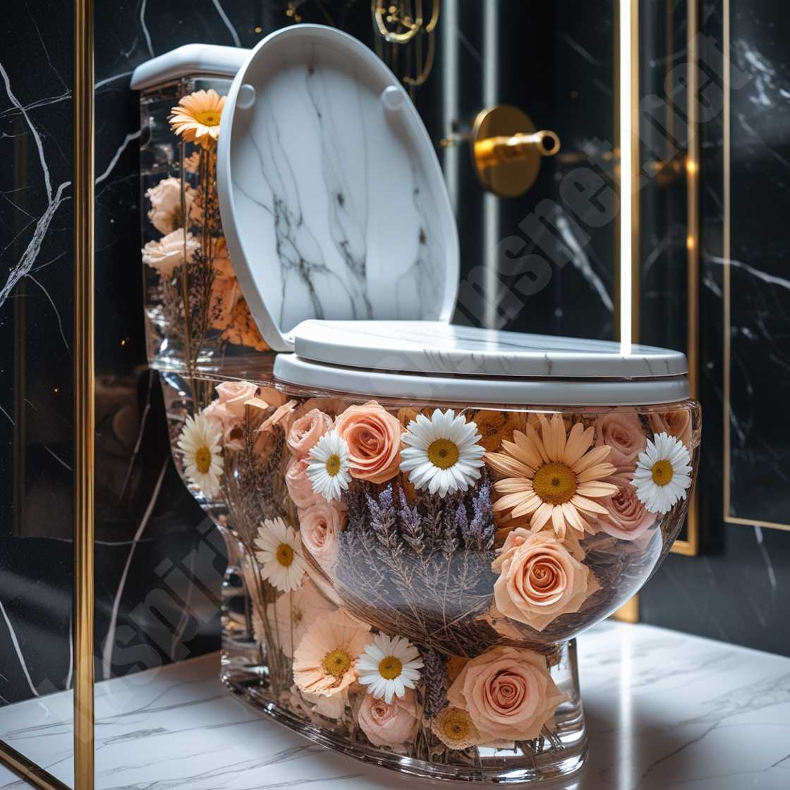 Epoxy Resin Flower Toilets