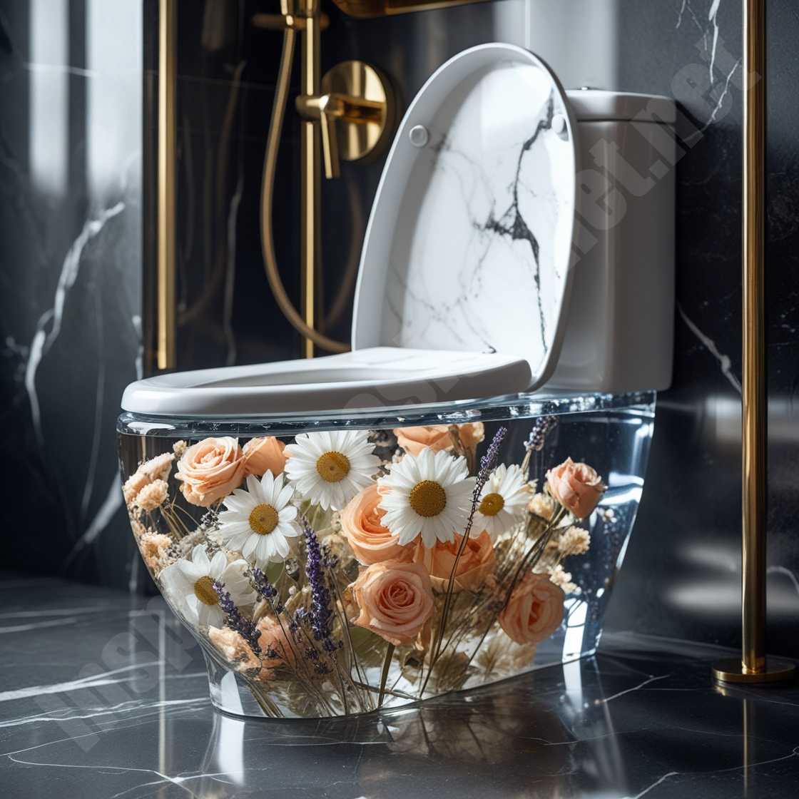 Epoxy Resin Flower Toilets