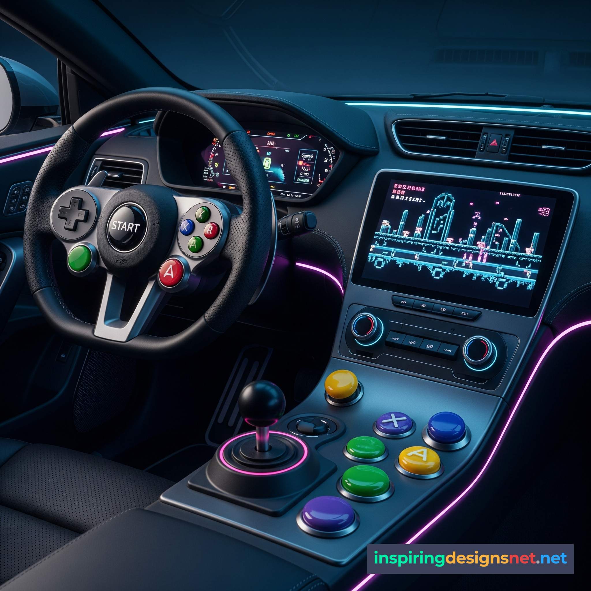 Retro Game Console Car Interior