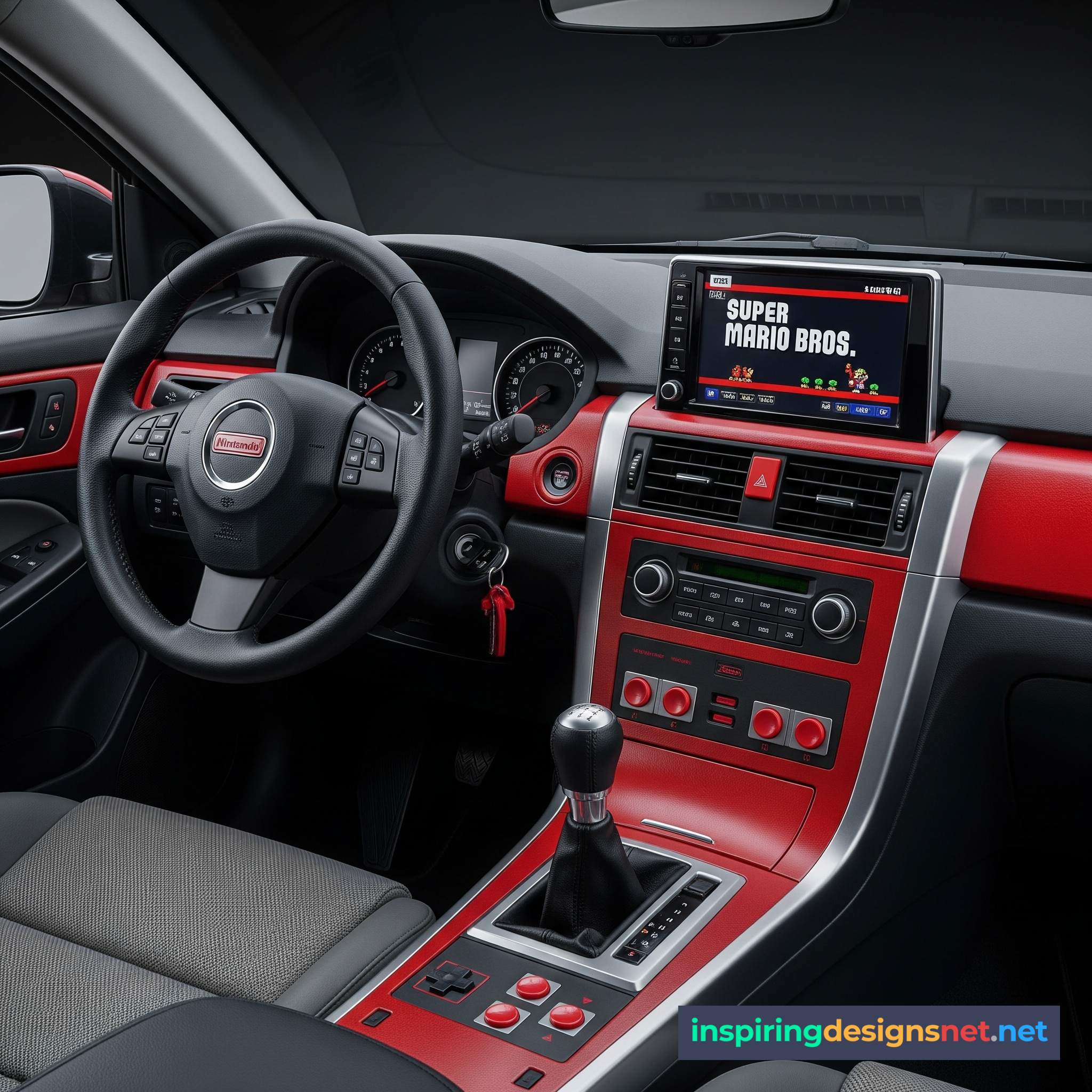 Retro Game Console Car Interior