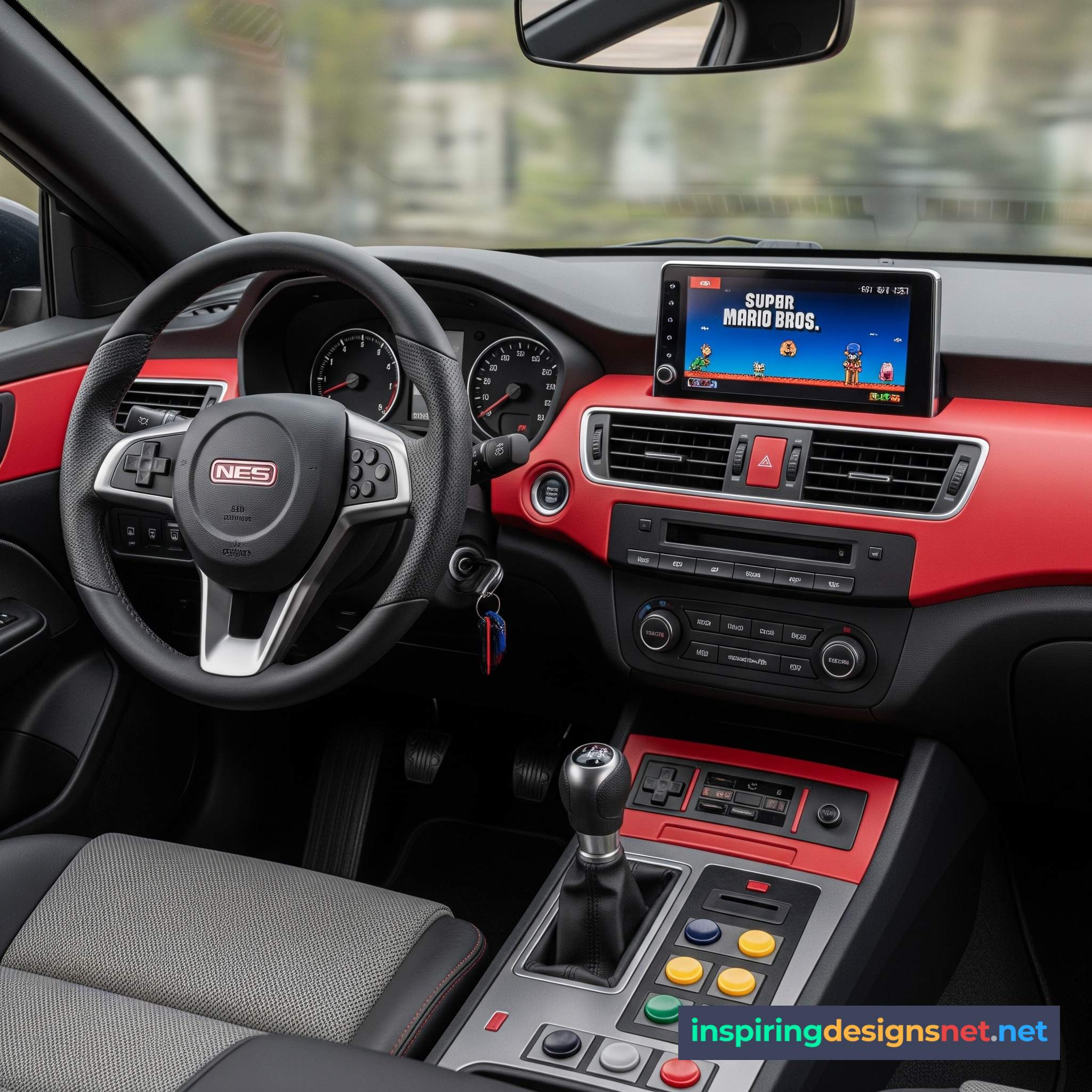 Retro Game Console Car Interior