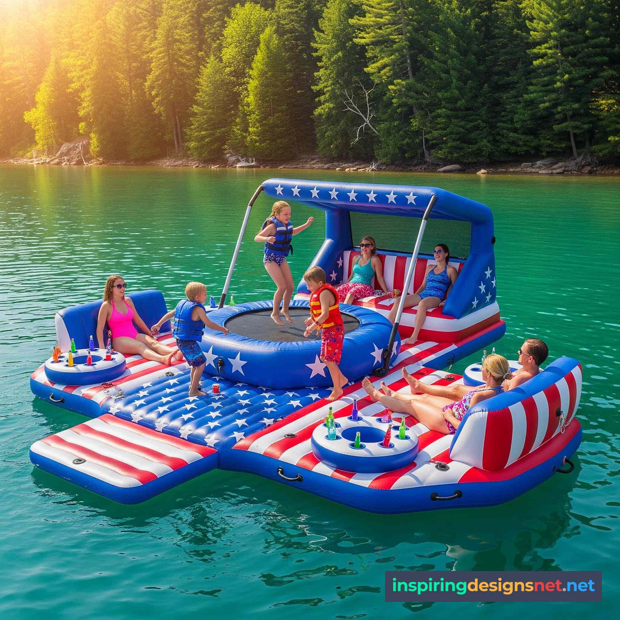 Inflatable Party Floats With Built-In Trampolines