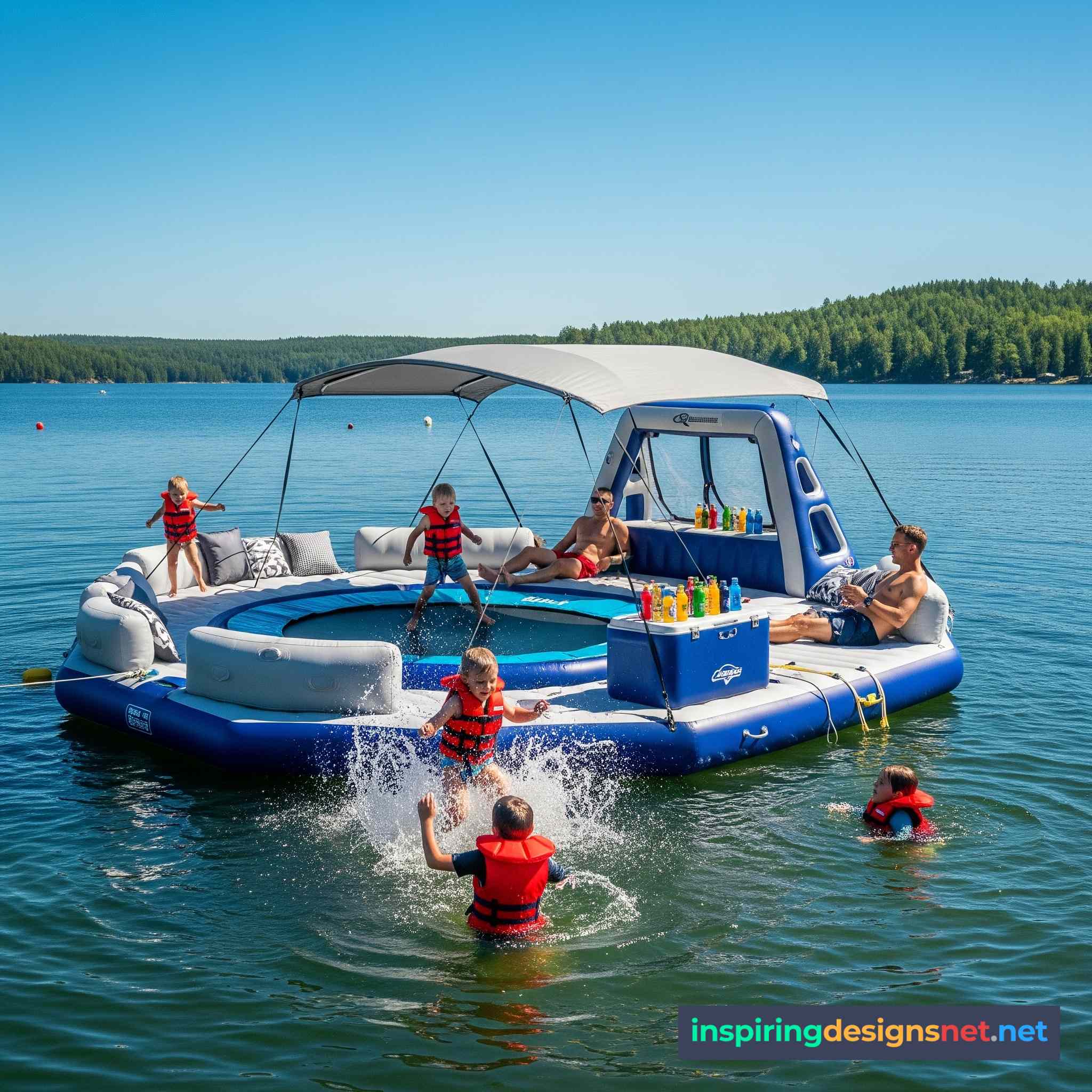 Inflatable Party Floats With Built-In Trampolines