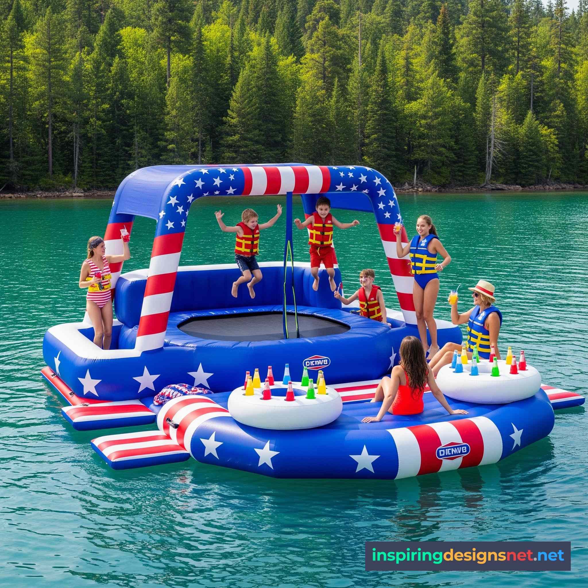 Inflatable Party Floats With Built-In Trampolines
