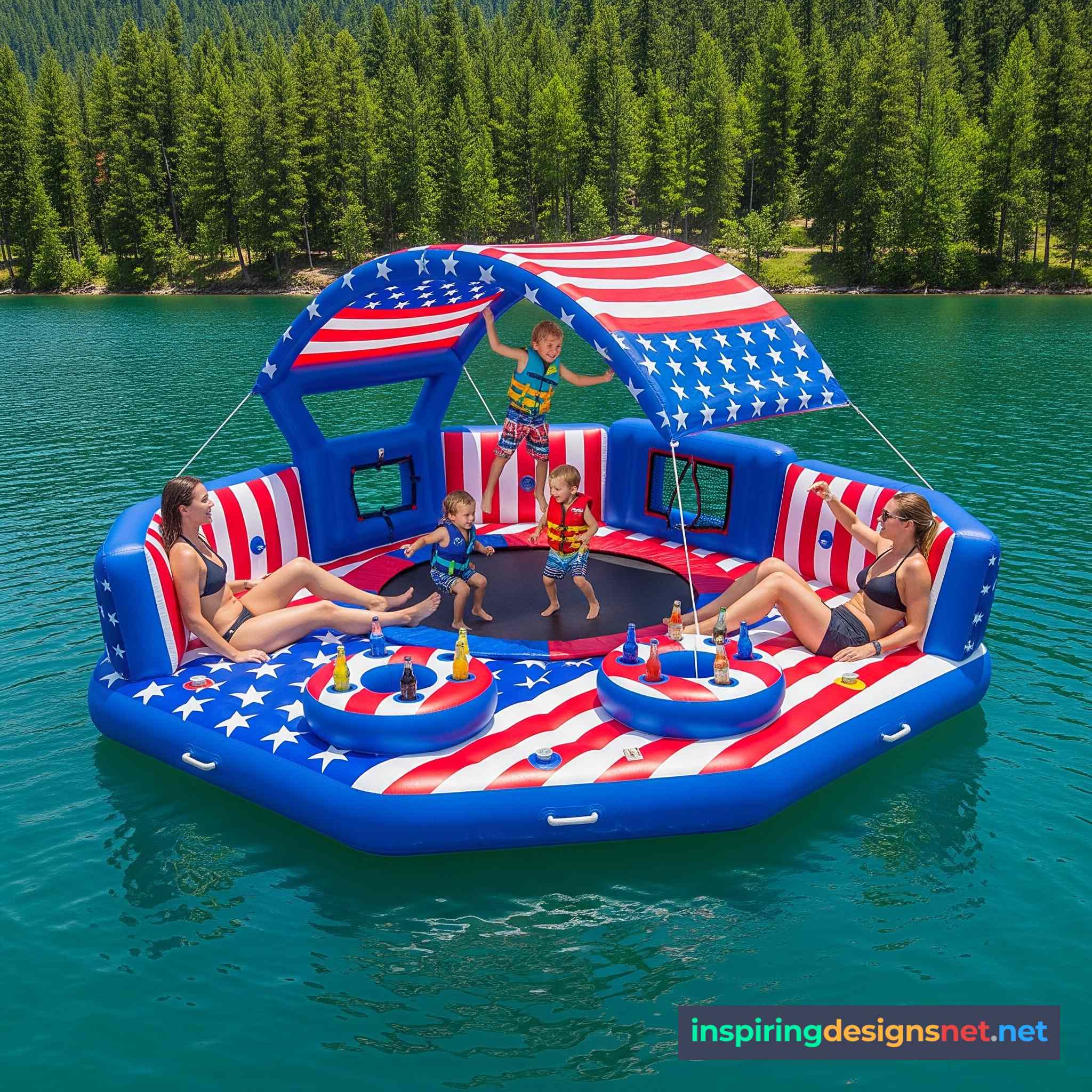 Inflatable Party Floats With Built-In Trampolines