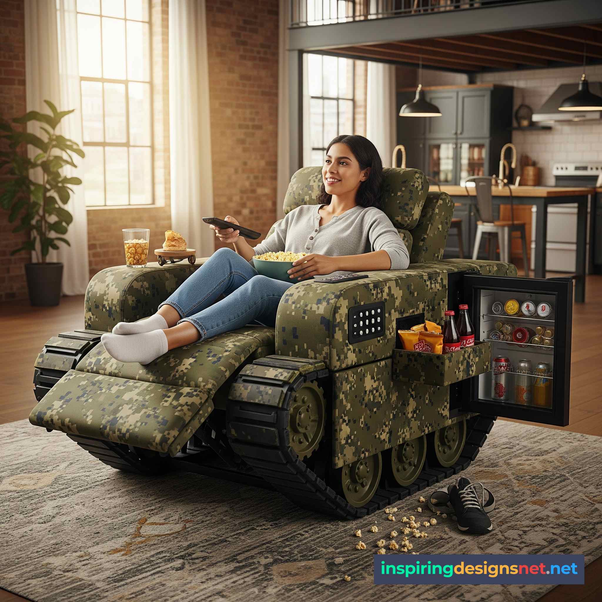 Tank Recliners Have Built-in Mini Fridges