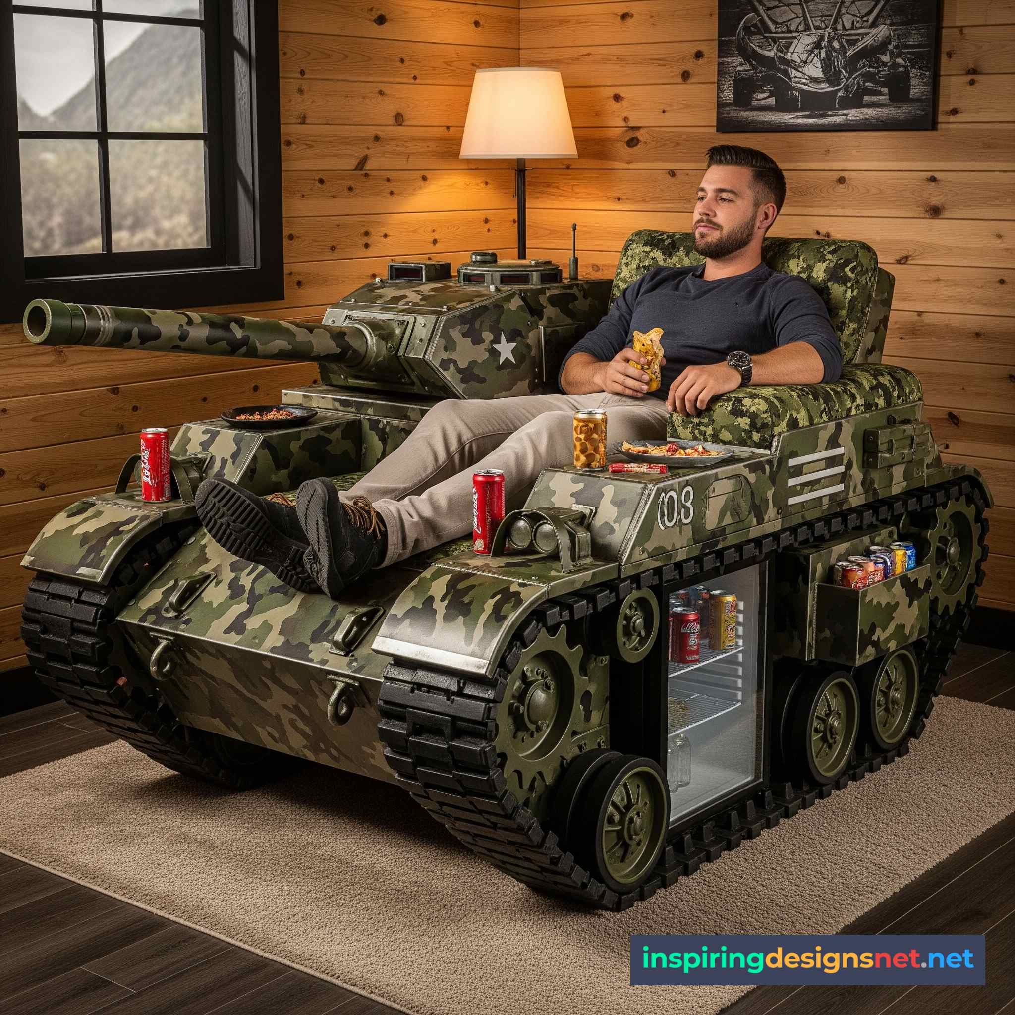 Tank Recliners Have Built-in Mini Fridges