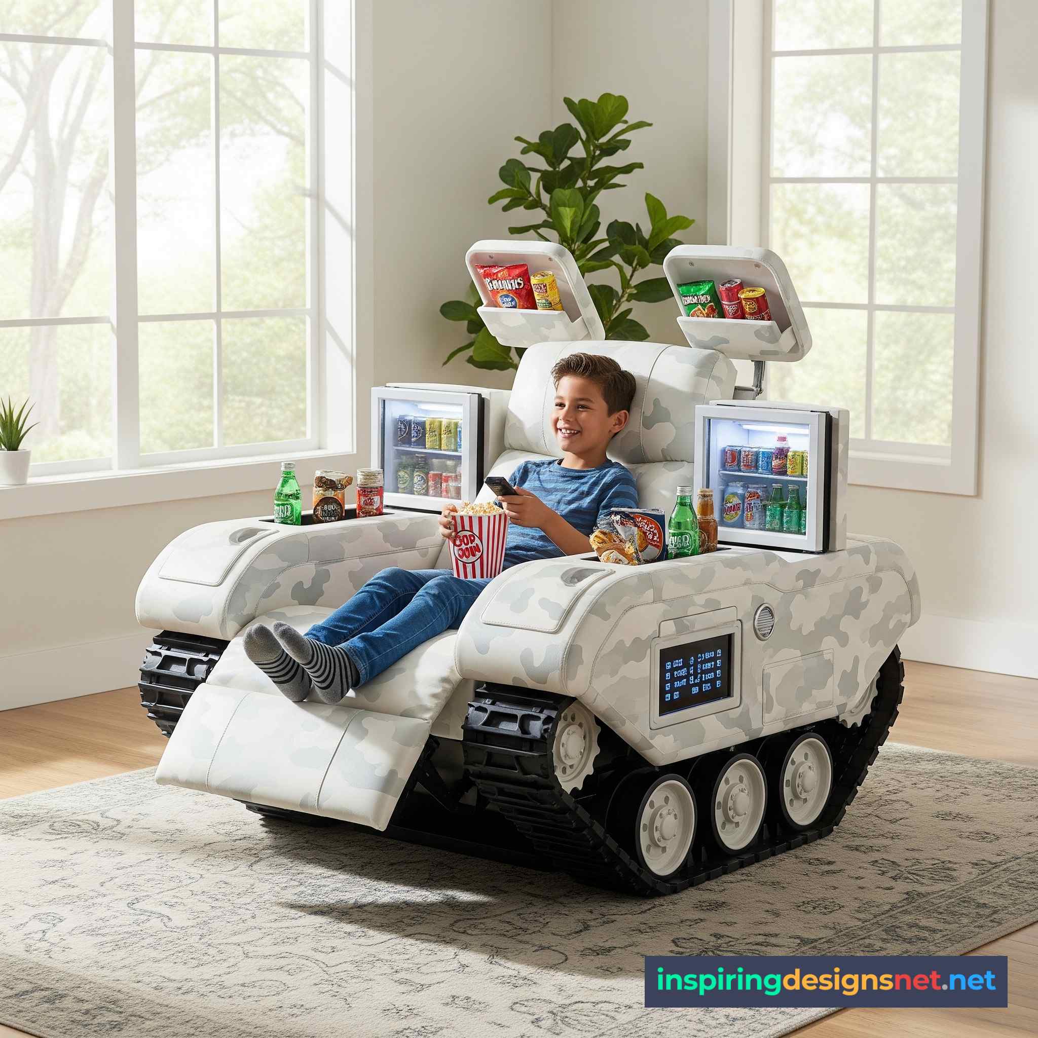 Tank Recliners Have Built-in Mini Fridges