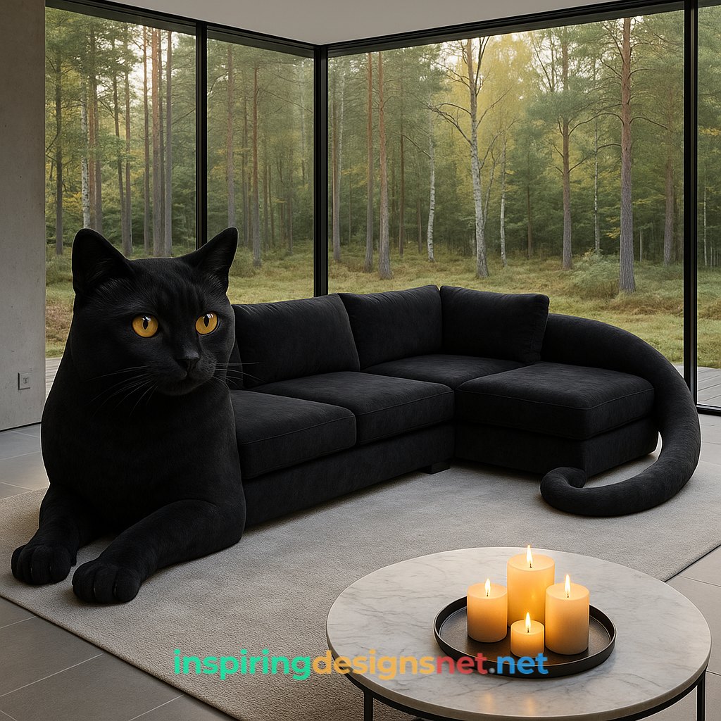 Stunning Cat Shaped Sectional Sofas