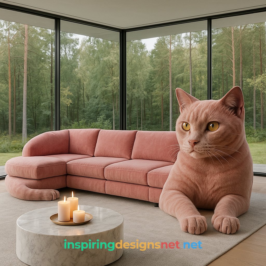 Stunning Cat Shaped Sectional Sofas