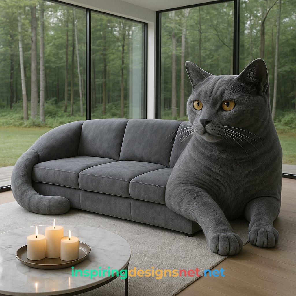 Stunning Cat Shaped Sectional Sofas
