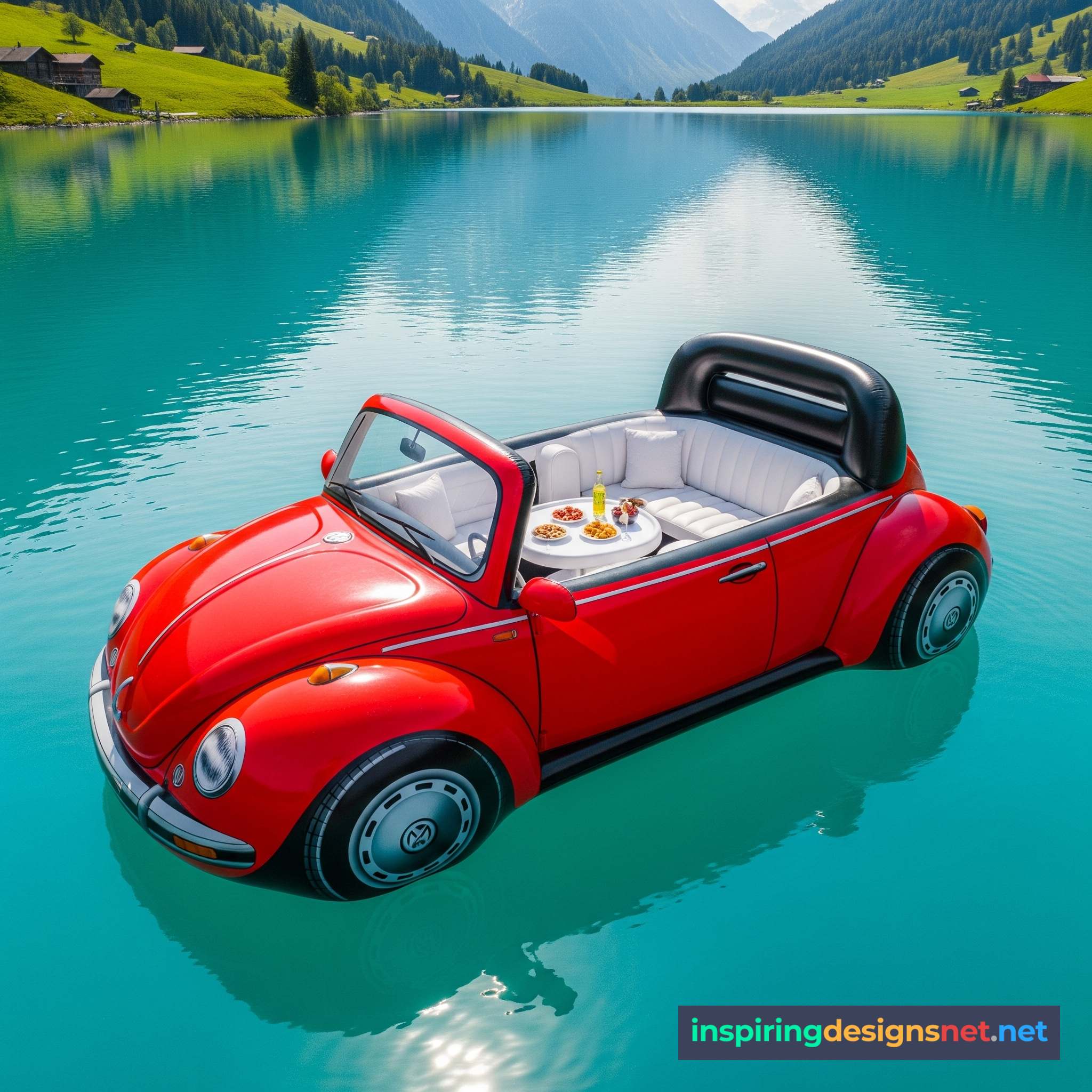 Inflatable VW Beetle Lake Float