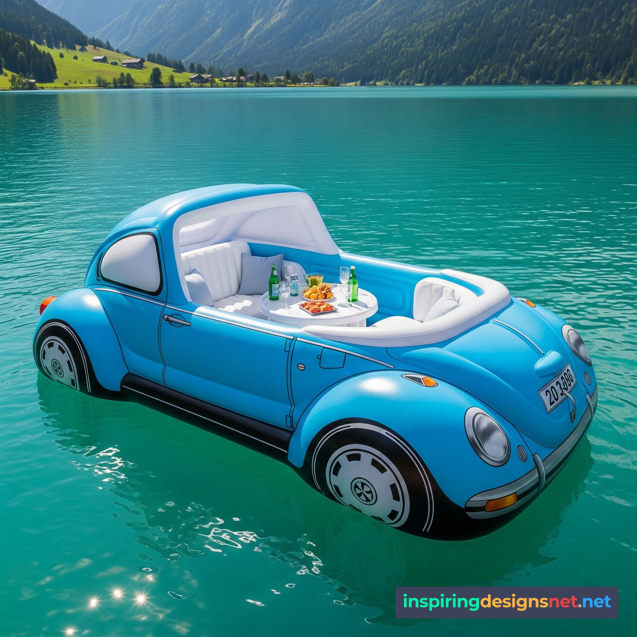 Inflatable VW Beetle Lake Float