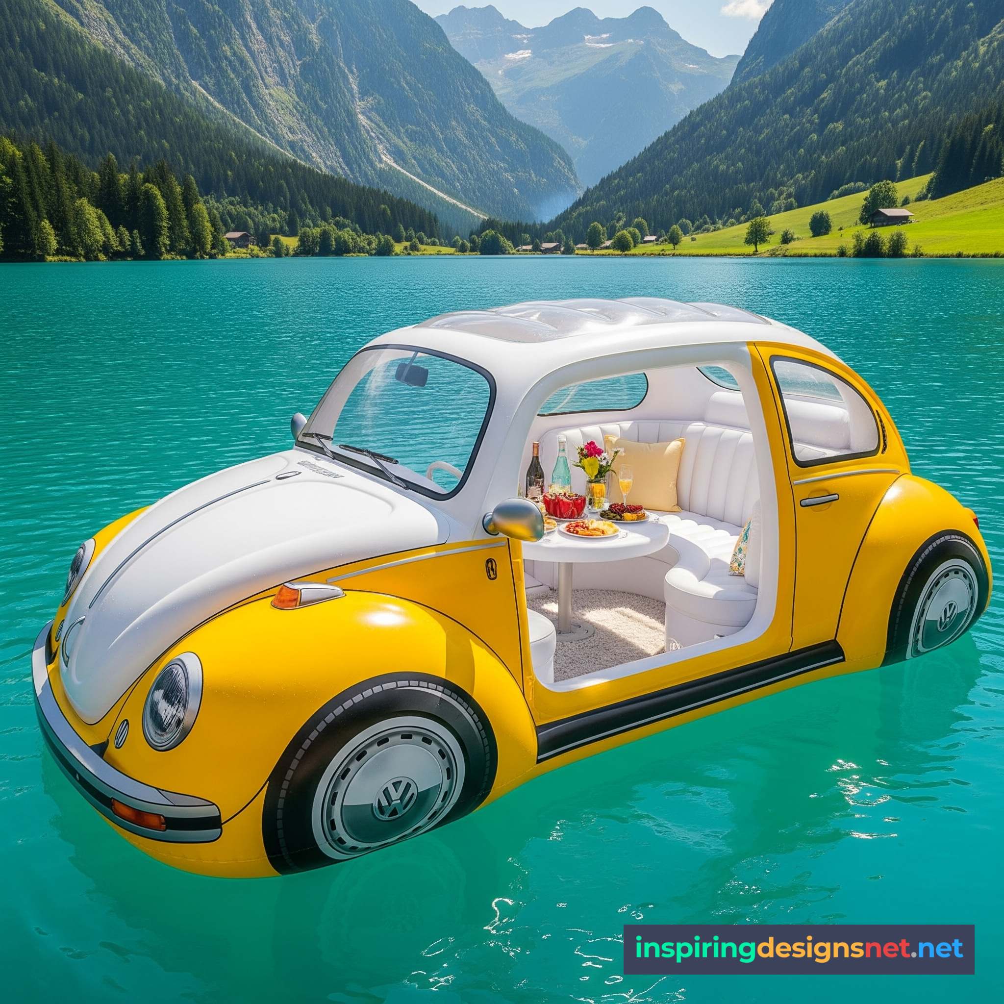 Inflatable VW Beetle Lake Float