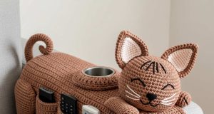 Cat Shaped Sofa Organizer: Handmade Crochet for Home Decor Cat Shaped Sofa Organizer