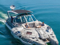 I need a Star Wars Pontoon Boat in my life immediately Star Wars Pontoon Boats