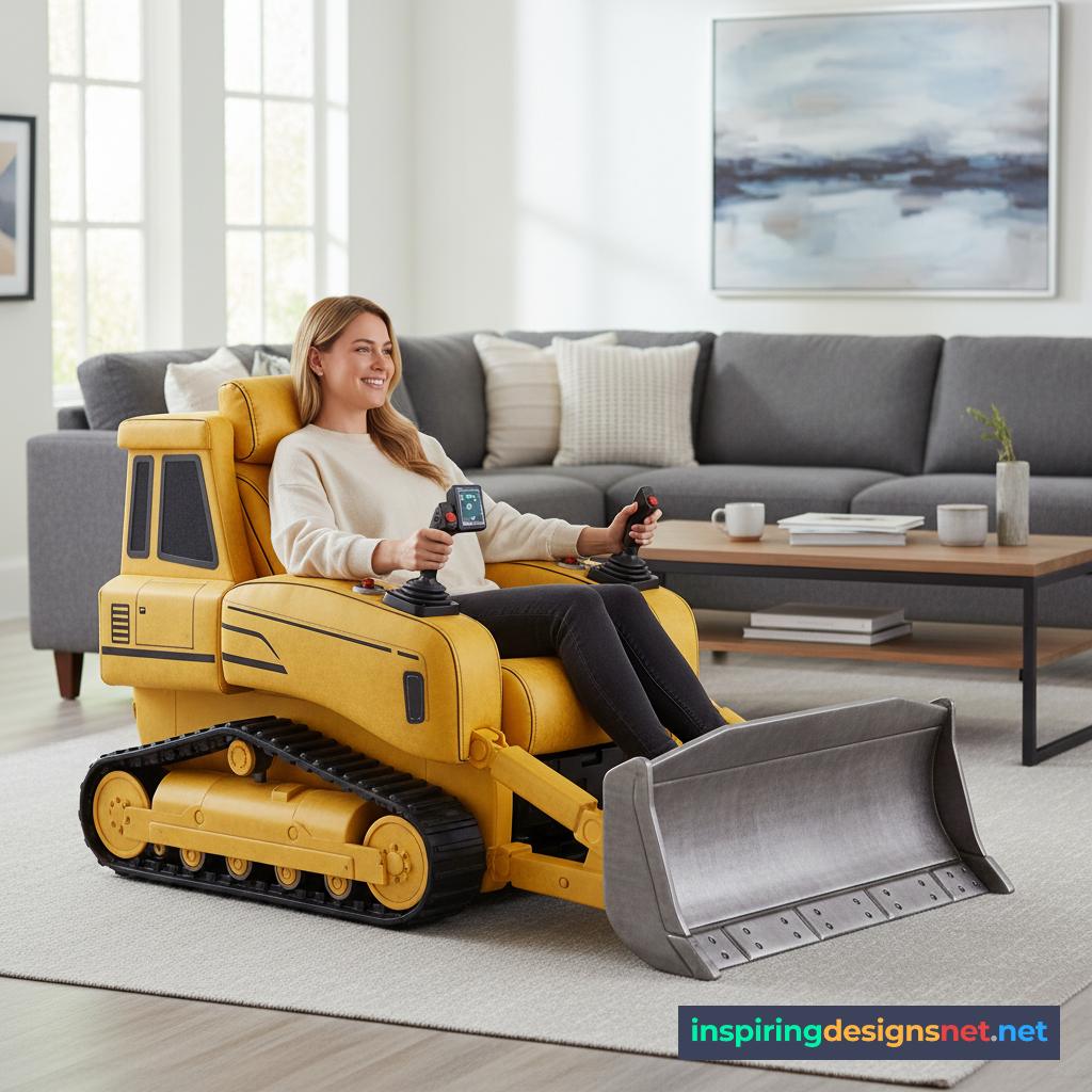 Bulldozer-shaped recliner